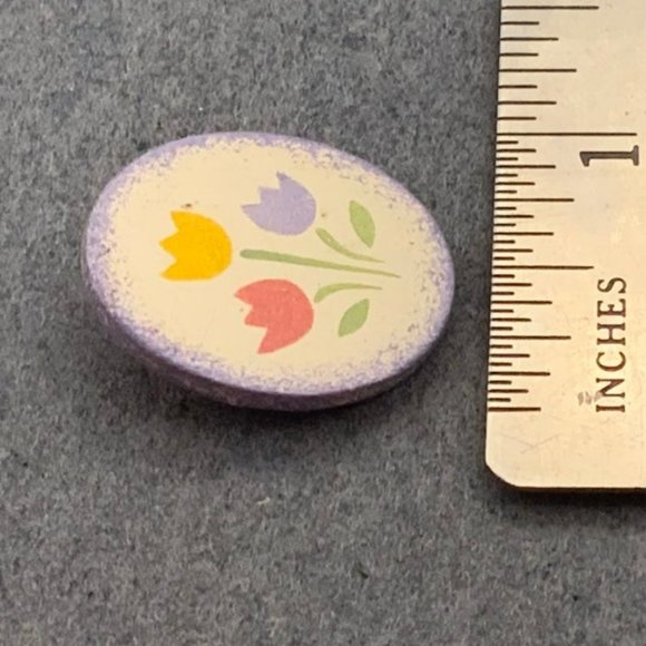 Flower Bouquet Pin Brooch Purple Pink Yellow Green - Picture 4 of 4